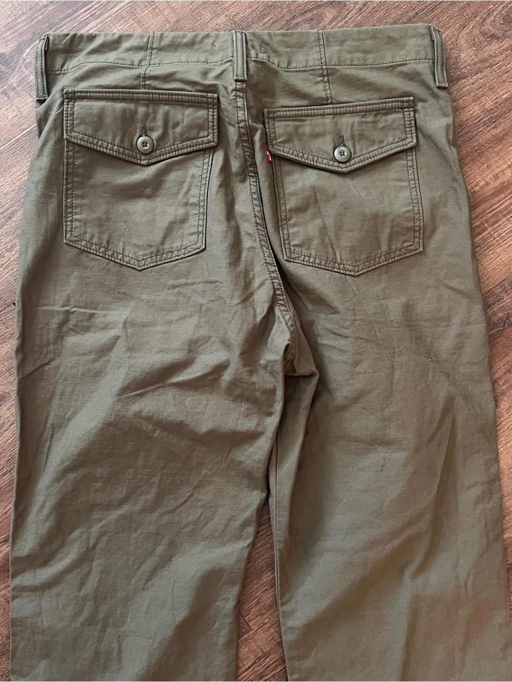 Levi’s Ribcage Straight Olive Green Utility Pants High Rise Size 32 - Picture 4 of 9